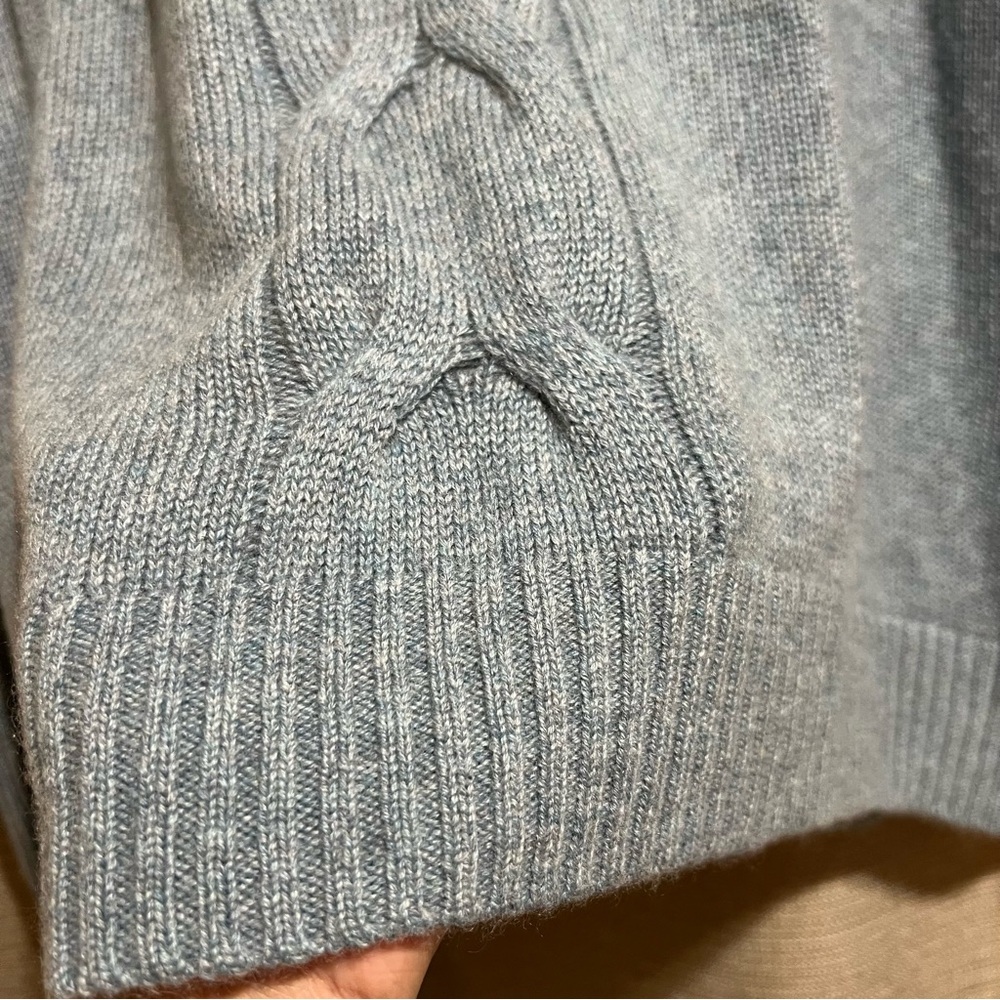 Garnet Hill 100% Cashmere Cable Knit Mock Neck Sweater - XL - Picture 4 of 9